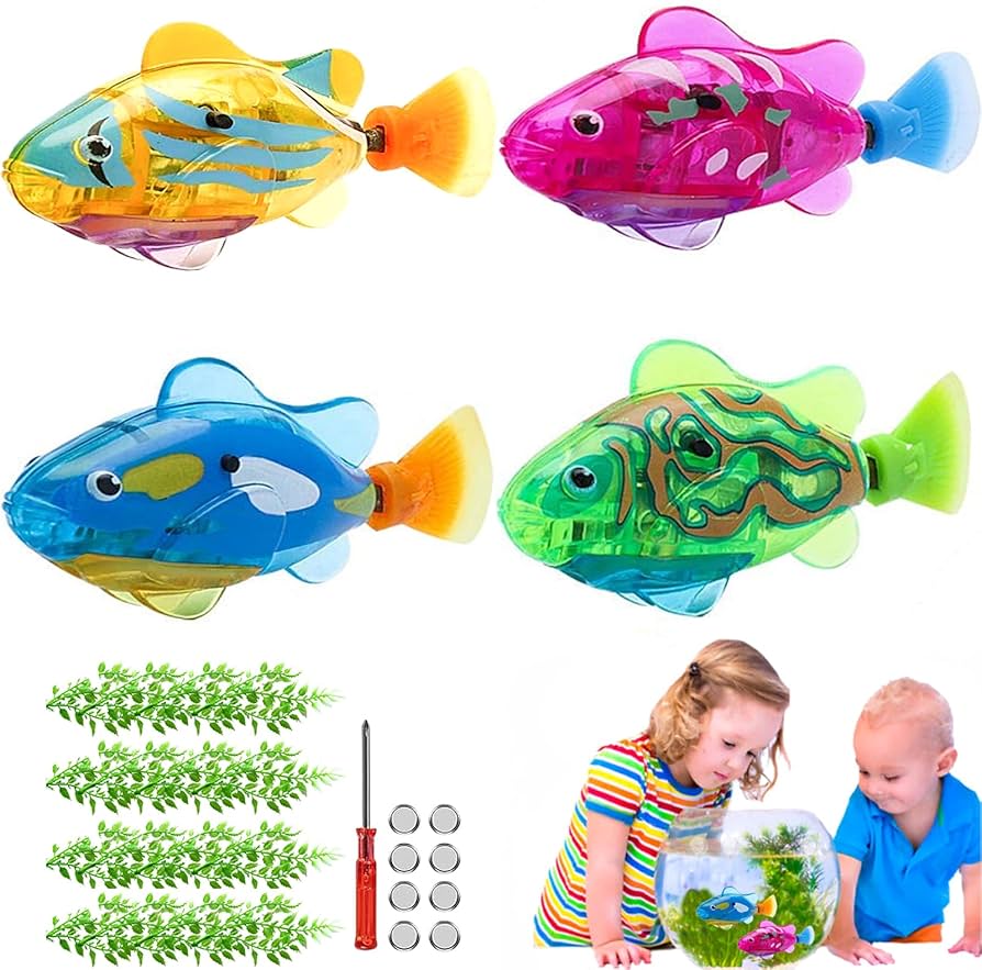 Amazon.co.jp: YMFING 水泳ロボット魚 4個パック ロボット魚